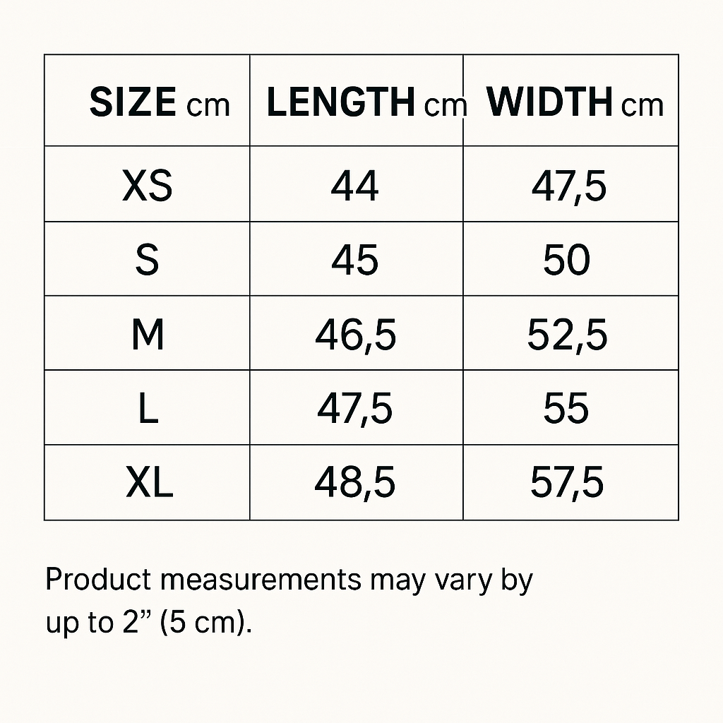 Baby Tee Size Guide